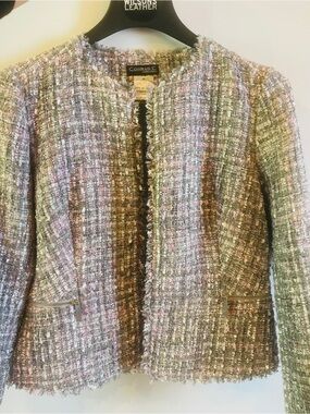 Conrad C. Pink Multi Bouclé Tweed Jacket